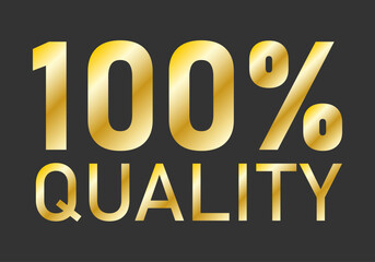 Cartel dorado de 100% calidad en fondo negro