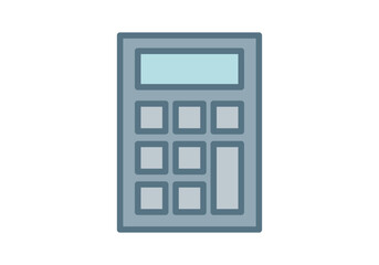 Calculadora azul para contabilidad en fondo blanco