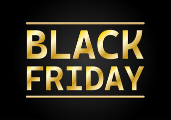 Cartel de black friday dorado en fondo negro