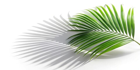 Obraz premium Palm leaf shadow on white background close-up