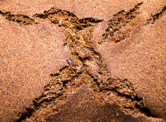 The Rye bread background and texture.