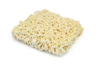 instant noodles on white background