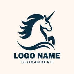 Unicorn logo vector illustration file 2