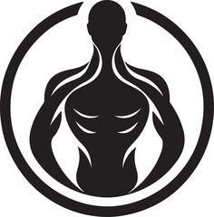 Human figure logo design silhouette vector art illustration on a white background
