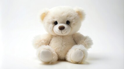 Fototapeta premium Plush white teddy bear isolated on white background