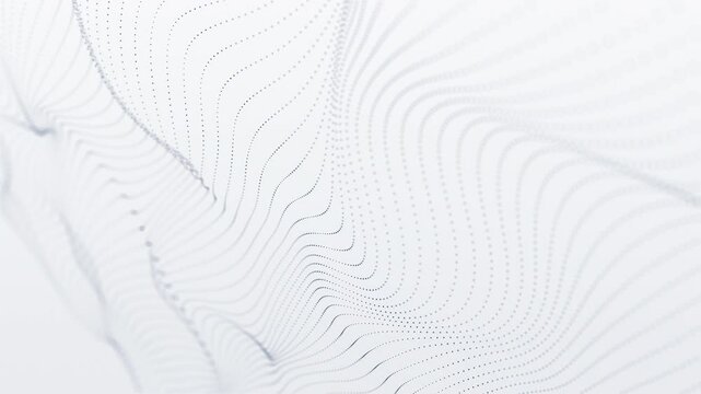 Beautifully minimalist abstract design that features gentle white waves and understated dotted patterns seamless loop background