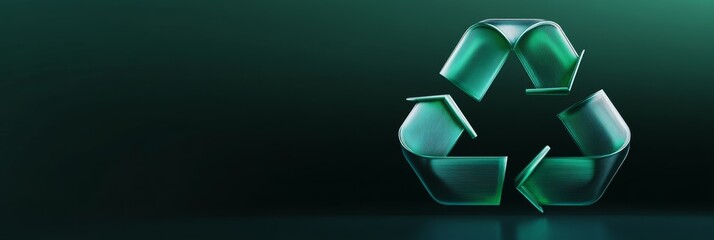 Recycle symbol with three intertwined green arrows, no shadows or small details