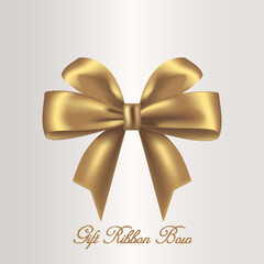 Luxurious Golden Satin Gift Ribbon Bow