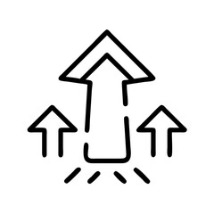 Growth arrow icon, simple and clear design, representing progress and upward movement in business