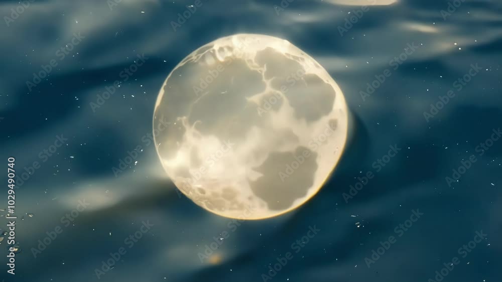 Poster mesmerizing moon reflection dances on ocean surface at night, creating tranquil, magical scene perfe