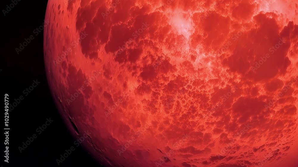 Poster Glowing red planet with a mysterious atmosphere, evoking danger and intrigue in a science fiction world of extraterrestrial wonders
