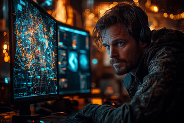 Fototapeta premium A company creating a cybersecurity incident response plan, highlighting the importance of preparedness. Concept of incident response.