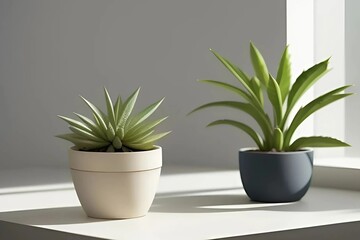  A trio of pots filled with vibrant succulents, showcasing their unique shapes and colors.
