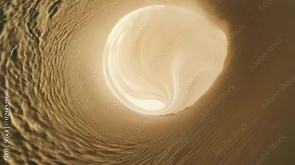 Aufkleber Abstract background with beige and white swirling shapes creating a tunnel effect, perfect for projects related to design, art, and technology