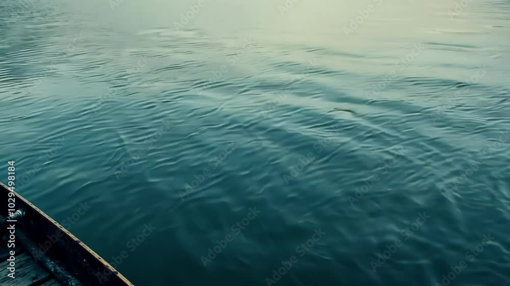 Poster gentle waves are rippling on the surface of the water, creating a mesmerizing pattern in shades of b