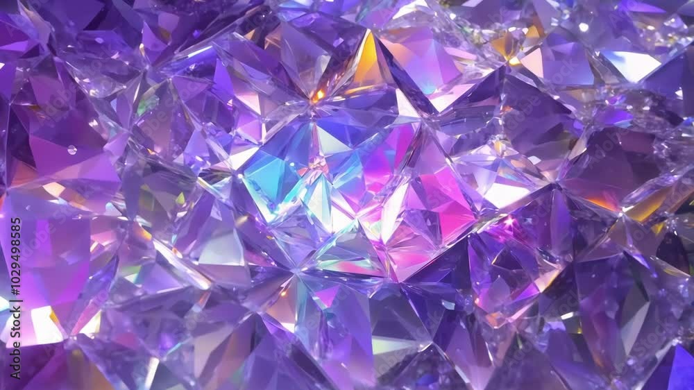 Aufkleber captivating iridescent crystal triangles reflect light in vibrant colors, creating a modern, elegant