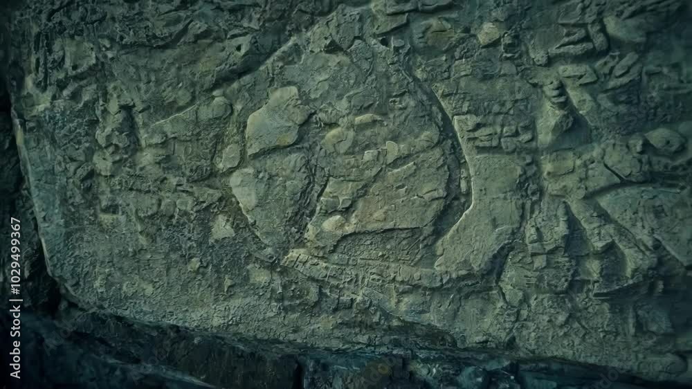 Aufkleber Close up of rugged rock face showing intricate patterns and textures from erosion and weathering, creating captivating nature art