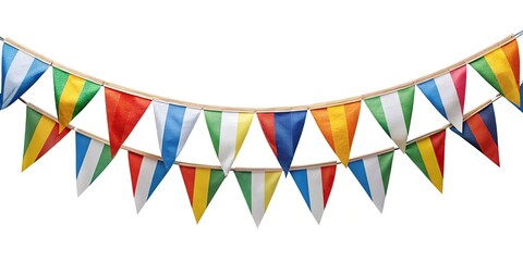 Panoramic garland with colorful pennants