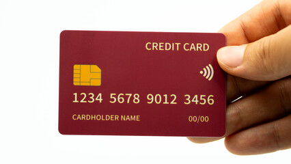 Red Credit Card Close-Up for Financial Services and Business Solutions