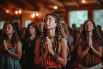 A soulful gathering of community members engaged in prayer and song