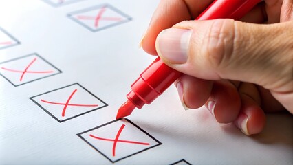 Person Highlighting Errors with a Red Marker: Focused on Attention to Detail in Document Review