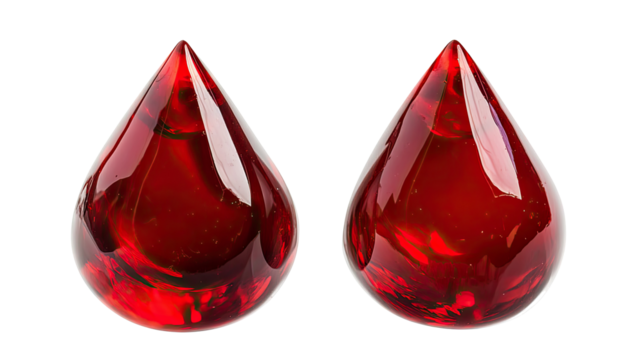 Bright Red Blood Drops Set on a White Background for Artistic Display Generative AI