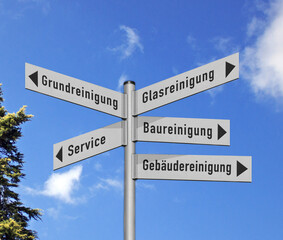 Wegweiser, Angebotspalette, Reinigungservice