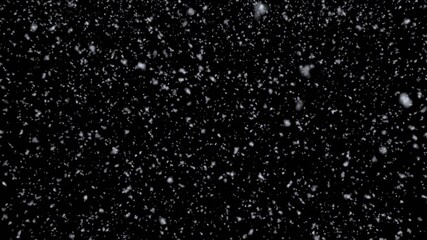 White snow overlay layer isolated on black background snowflakes bokeh, and snowfall for Christmas and holiday design. 4k Seamless loop - Powered by Adobe
