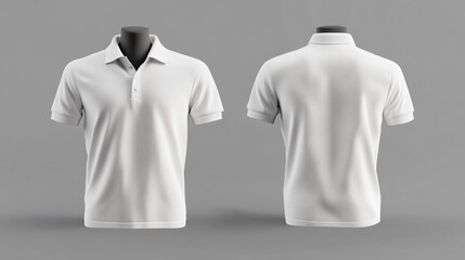Blank White Polo Shirt Mockup   Front and Back View for Design Presentation