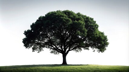 Obraz premium Wide-angle tree isolated die cut on white background with clipping path