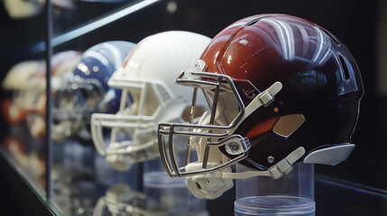 Fototapeta premium Explore the advancements in sports medicine and equipment designed to prevent injuries in American football, especially concussions.