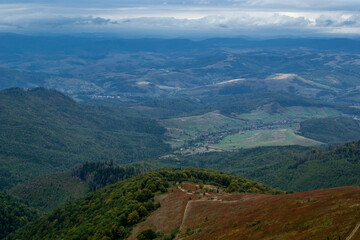 View from the mountain. Carpathians