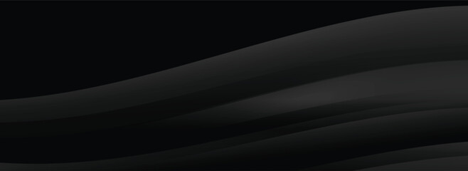 Fototapeta premium Abstract black silk curtains banner design vector