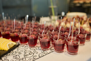 Beautifully Elegant Shots of Creamy and Luxurious Dessert Presented with Gold Decor