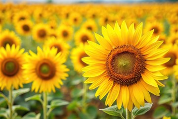Obraz premium yellow sunflowers on wallpaper background