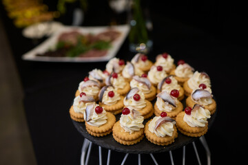 Elegant Canap Display at a Catering Event