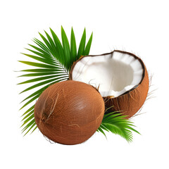 Tropical Scene with Coconut Palm Leaves