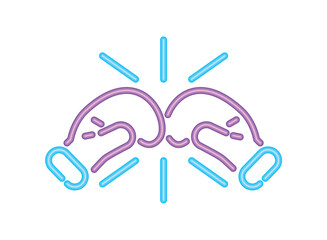 boxing sport neon lighs icon