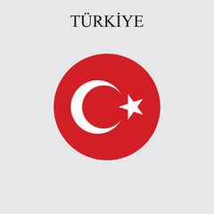 Obraz premium Vector of Turkish Flag. Circle