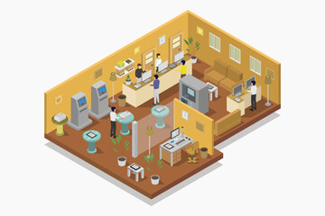 Bank room isometric