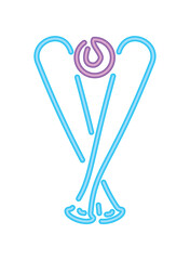 baseball sport neon lighs icon