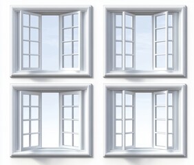Obraz premium Collection of isolated window frames 