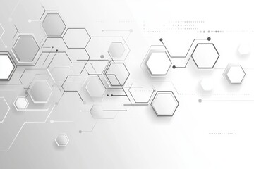 Abstract background with hexagons and connection lines for medical, scientific, or technological design Abstract chemical structure concept Generative AI
