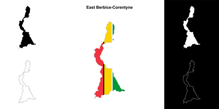 East Berbice-Corentyne region outline map set