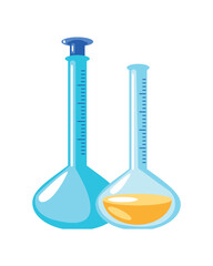 flasks chemical laboratory equipment icon