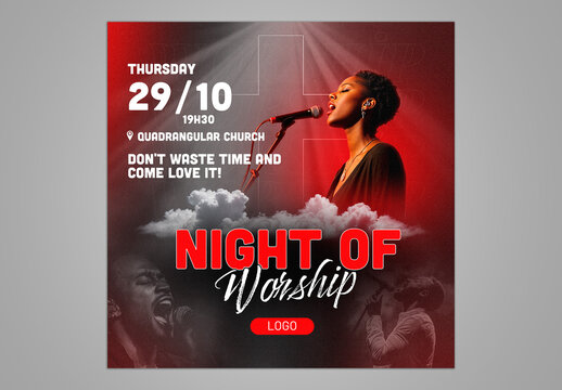 Flyer Church Template Social Media generative ai