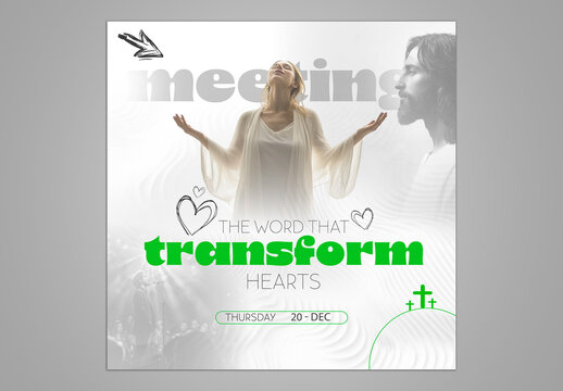 Flyer Church Template Social Media generative ai