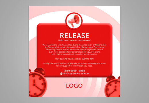 Important Announcement Social Media Template