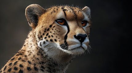 Realistic Cheetah Portrait in Natural Habitat