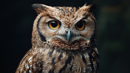 Fototapeta premium Realistic Owl Portrait in Soft Light
